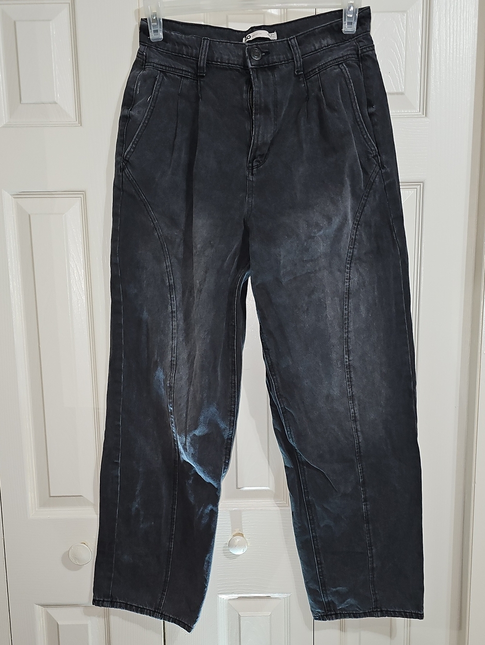 SO Women's Wide Leg Flare Jeans in Washed Black